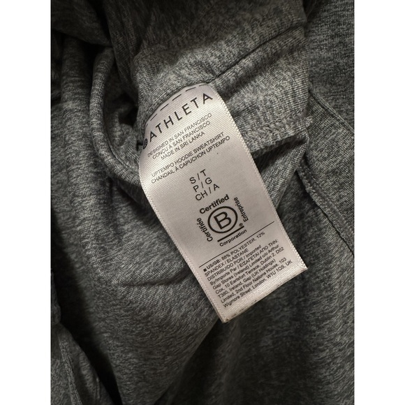 Athleta TALL Small Uptempo Hoodie Sweatshirt ST Green gray. Like New! - Picture 7 of 8